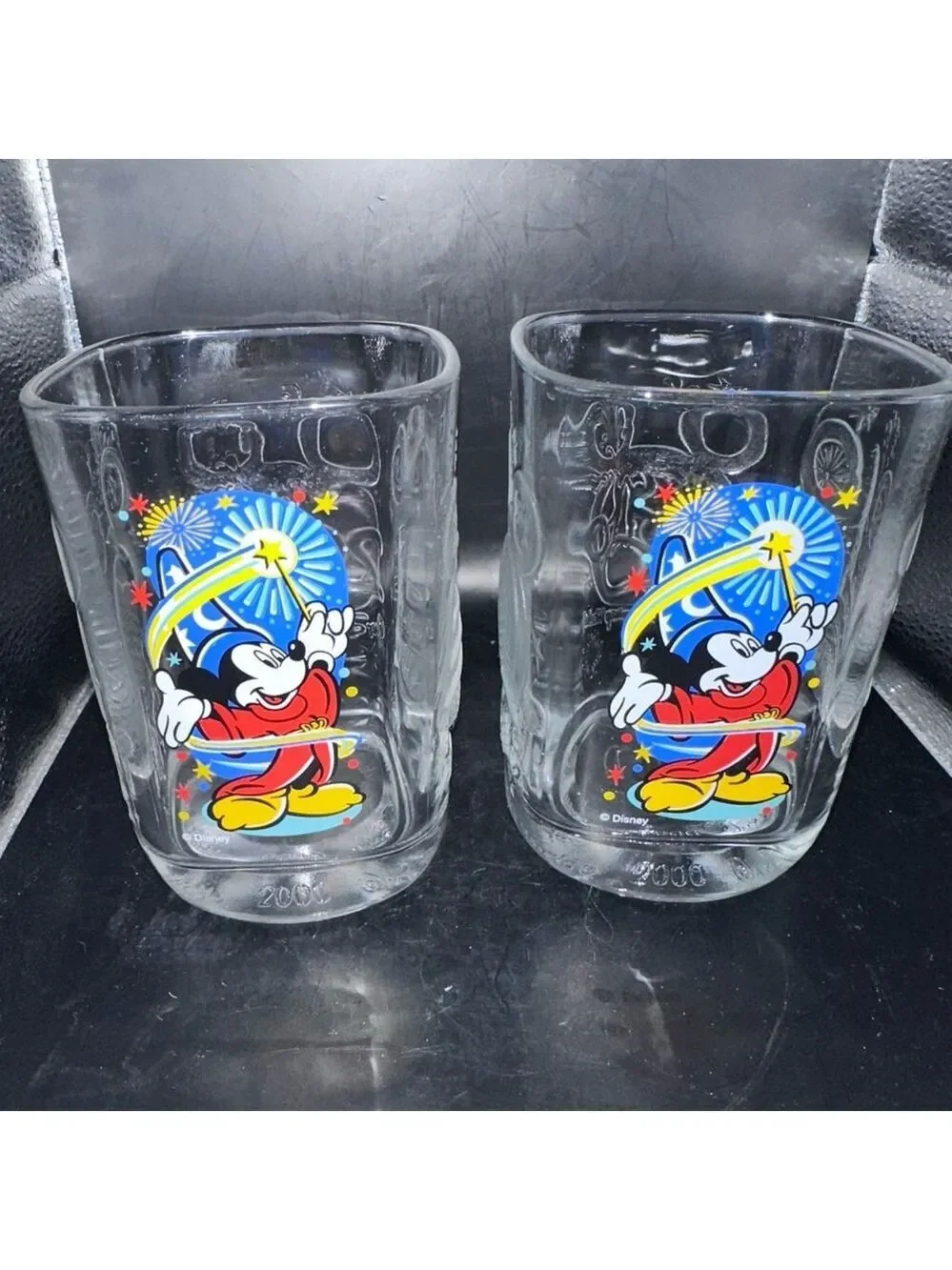 Excellent Vintage Walt Disney McDonald’s 2000 Celebration Drinking Glasses Set 4